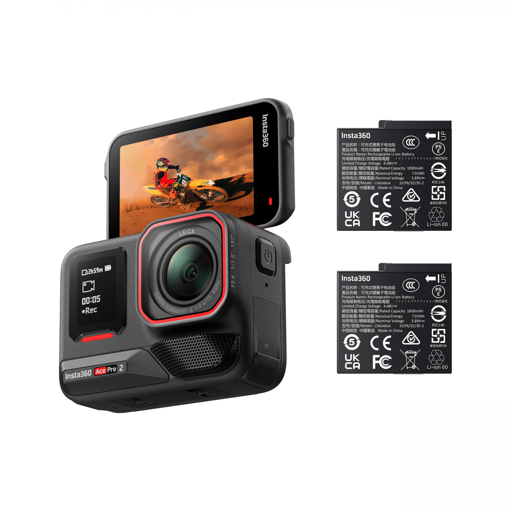 Экшн-камера Insta360 Ace Pro 2 Battery Bundle (CINSBBGA_ACEPRO208)